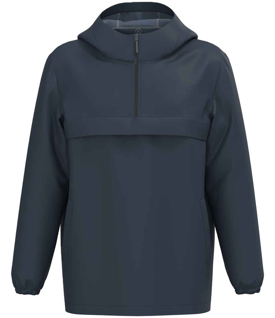 Native Spirit Unisex Waterproof 1/4 Zip Windbreaker in Navy, front view