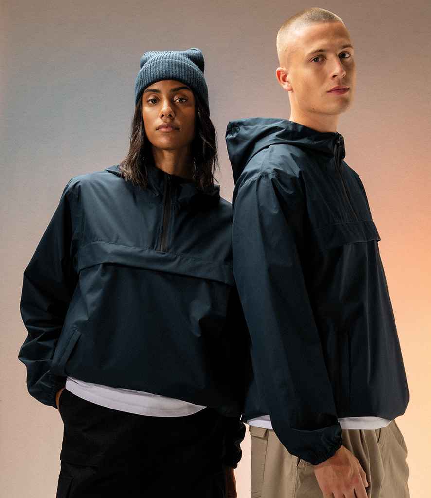 Native Spirit Unisex Waterproof 1/4 Zip Windbreaker in Navy