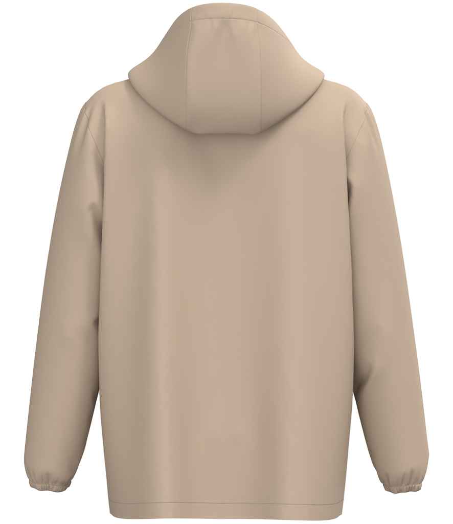 Native Spirit Unisex Waterproof 1/4 Zip Windbreaker in Wet Sand, back view