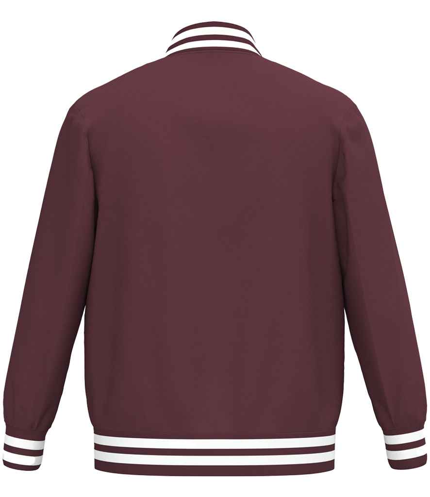 Native Spirit Unisex Varsity Padded Jacket in Dark Cherry, back view