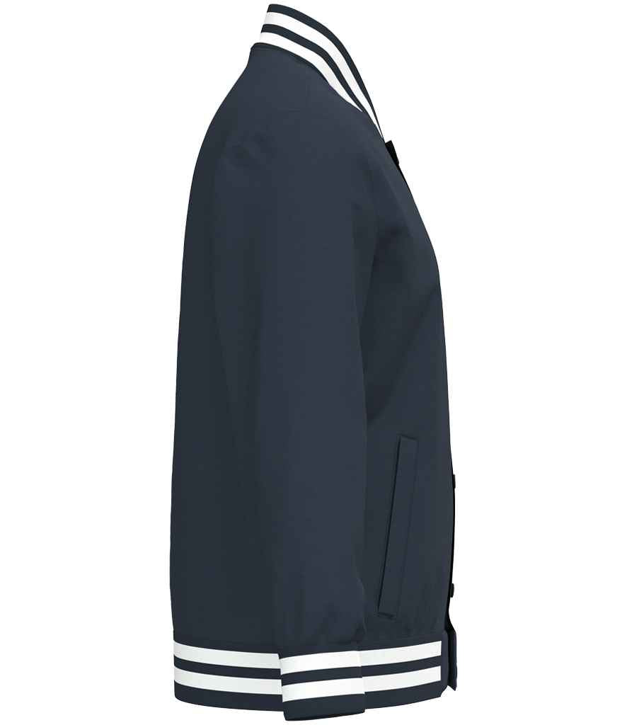 Native Spirit Unisex Varsity Padded Jacket in Navy, side view