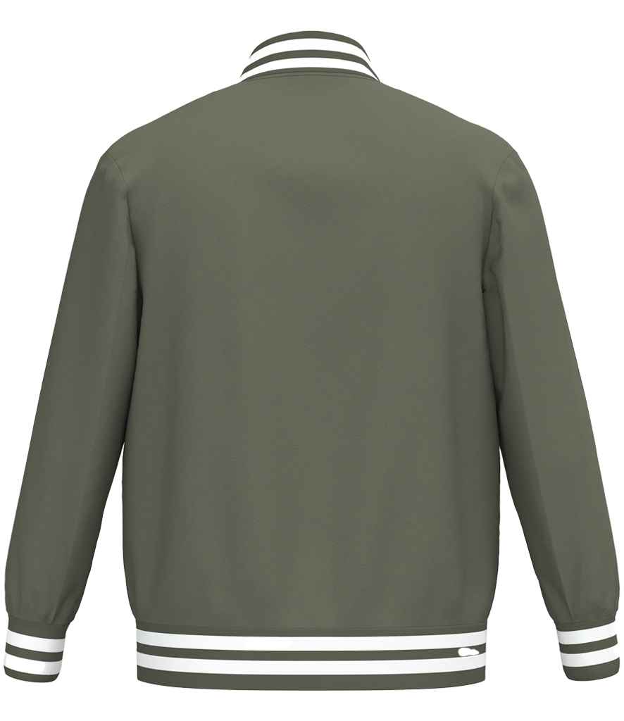 Native Spirit Unisex Varsity Padded Jacket in Organic Khaki, back view