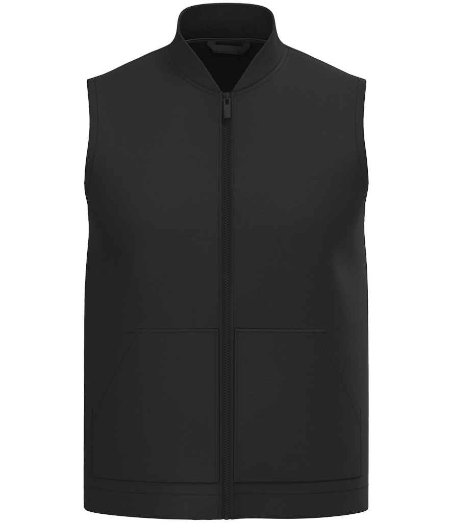 Native Spirit Unisex Twill Bodywarmer with Varsity Collar in Black, front view