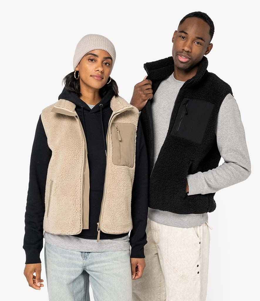 Native Spirit Unisex Sherpa Bodywarmer in Black