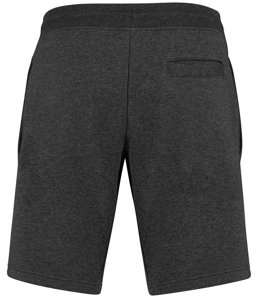 Native Spirit Bermuda Sweat Shorts in Volcano Grey Heather, back view