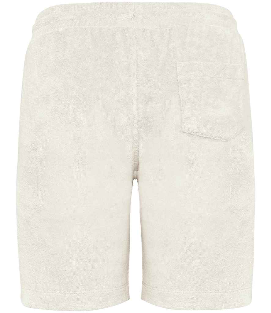 Native Spirit Kids Drawcord Terry Towel Shorts in Ivory, back view