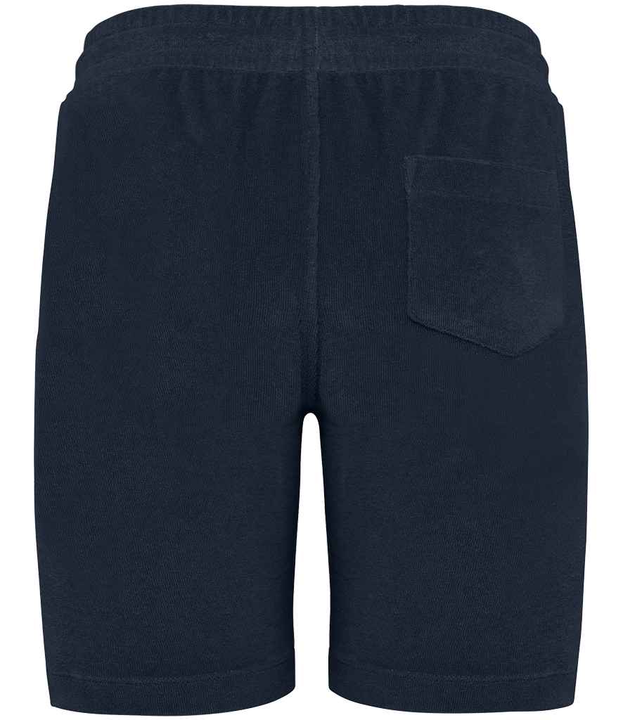Native Spirit Kids Drawcord Terry Towel Shorts in Navy, back view