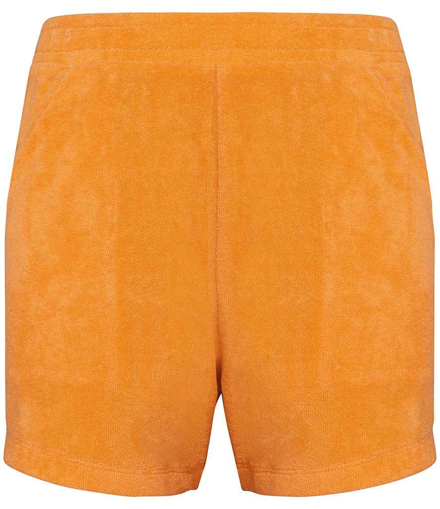 Native Spirit Kids Terry Towel Shorts in Apricot, front view