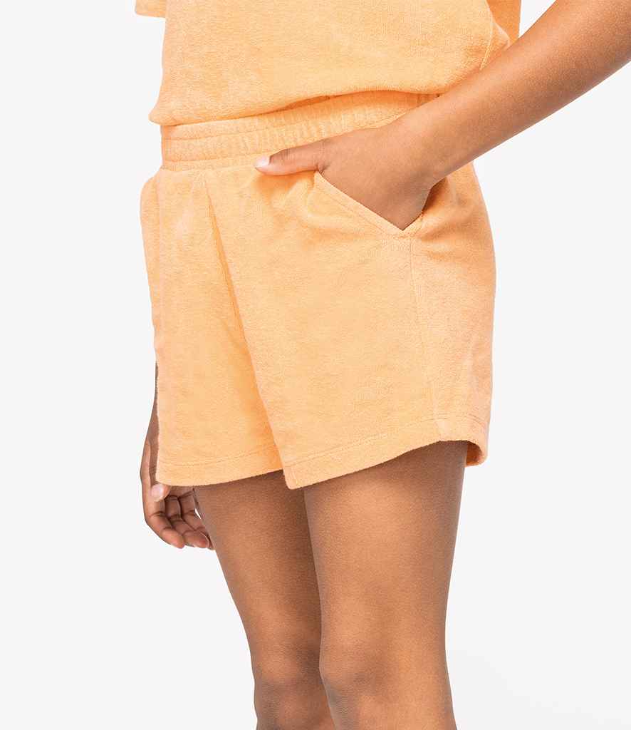 Native Spirit Kids Terry Towel Shorts in Apricot