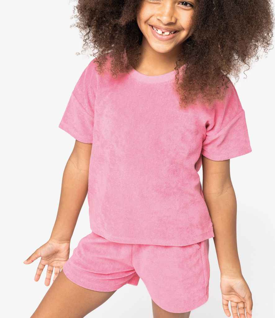 Native Spirit Kids Terry Towel Shorts in Candy Rose