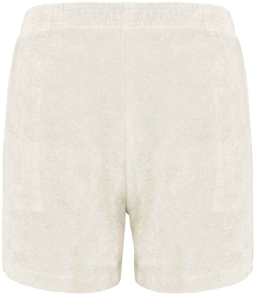 Native Spirit Kids Terry Towel Shorts in Ivory, back view