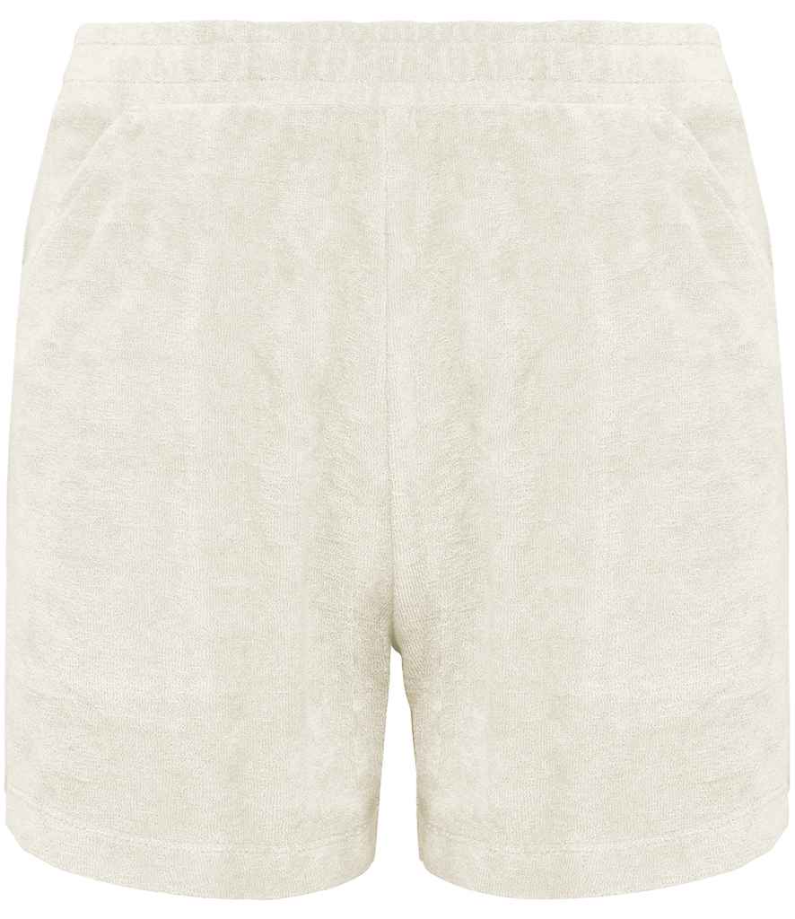 Native Spirit Kids Terry Towel Shorts in Ivory, front view