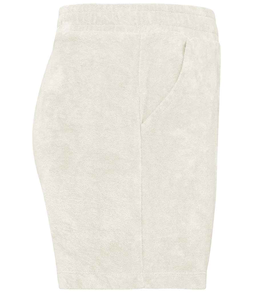 Native Spirit Kids Terry Towel Shorts in Ivory, side view