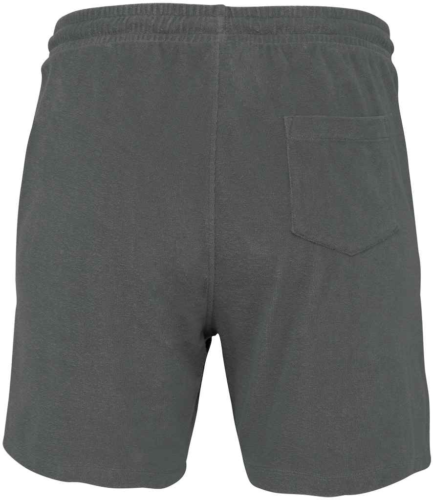 Native Spirit Terry Towel Shorts in Iron Grey, back view