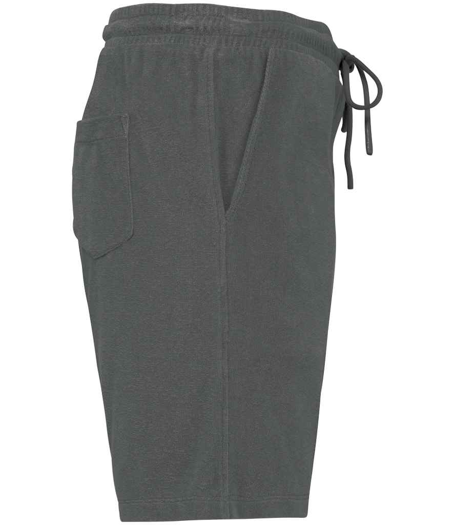 Native Spirit Terry Towel Shorts in Iron Grey, side view