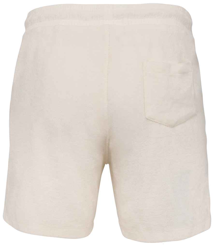 Native Spirit Terry Towel Shorts in Ivory, back view