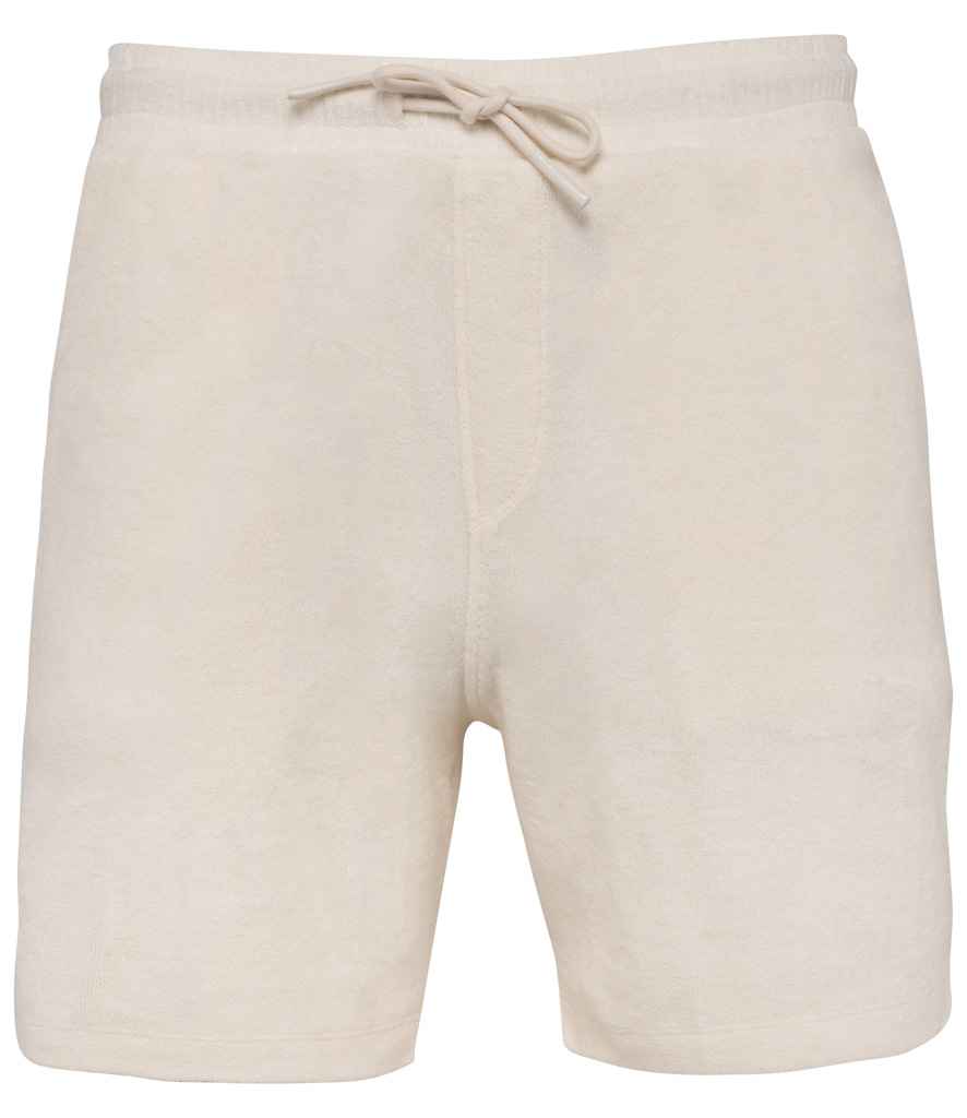 Native Spirit Terry Towel Shorts in Ivory, front view