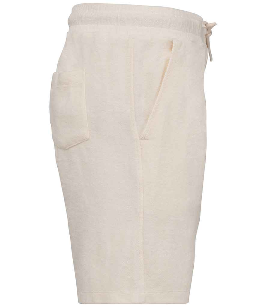 Native Spirit Terry Towel Shorts in Ivory, side view