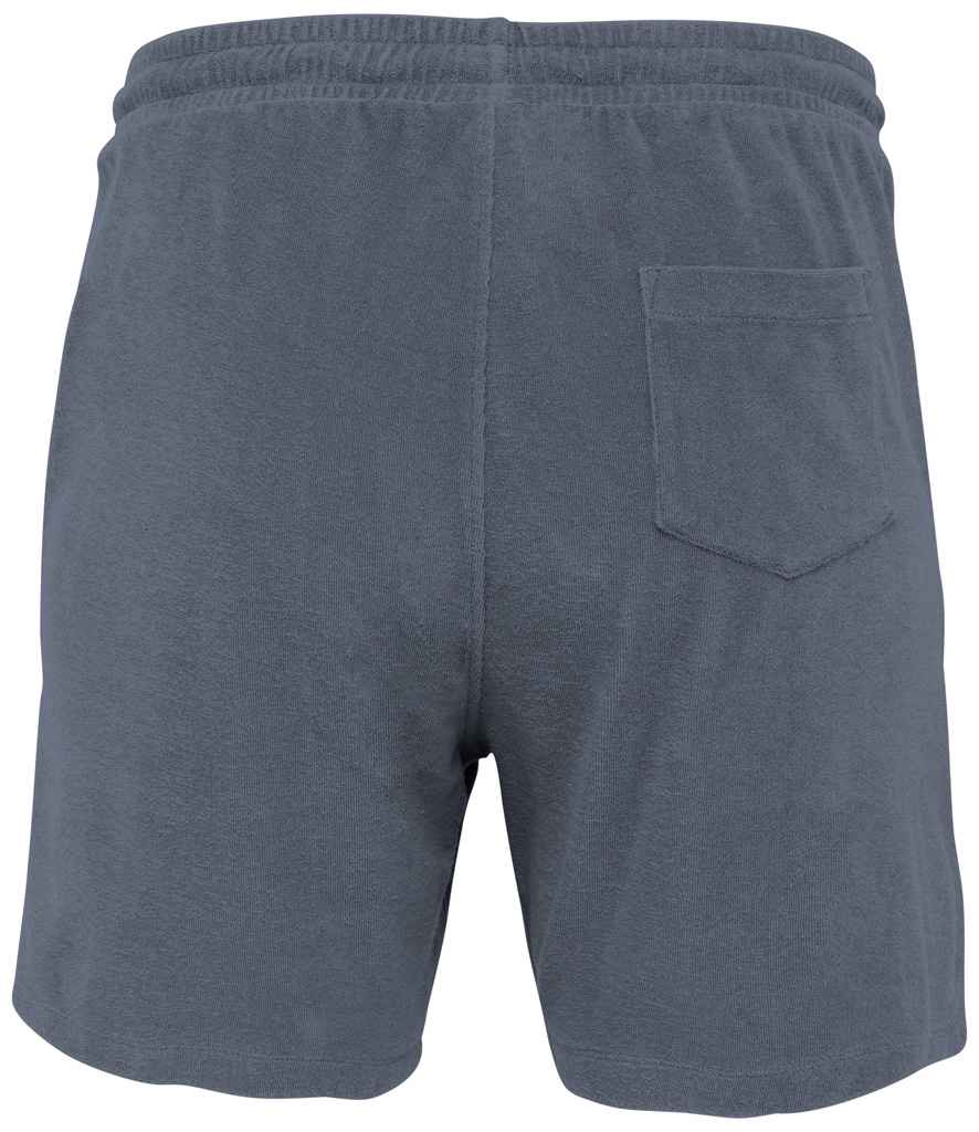Native Spirit Terry Towel Shorts in Mineral Grey, back view