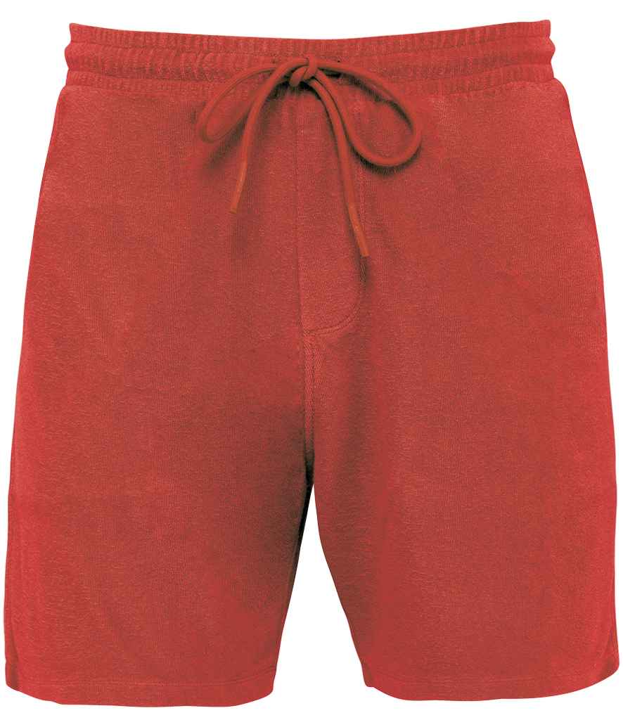 Native Spirit Terry Towel Shorts in Paprika, front view