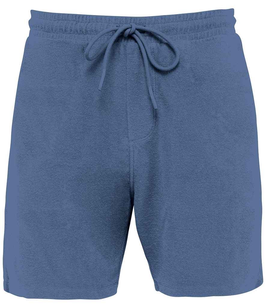 Native Spirit Terry Towel Shorts in Riviera blue, front view