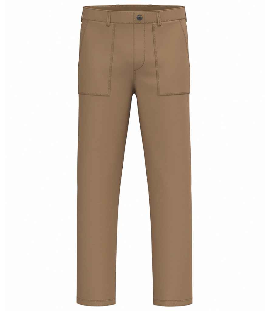Native Spirit Washed Effect Trousers in Washed Dark Camel, front view