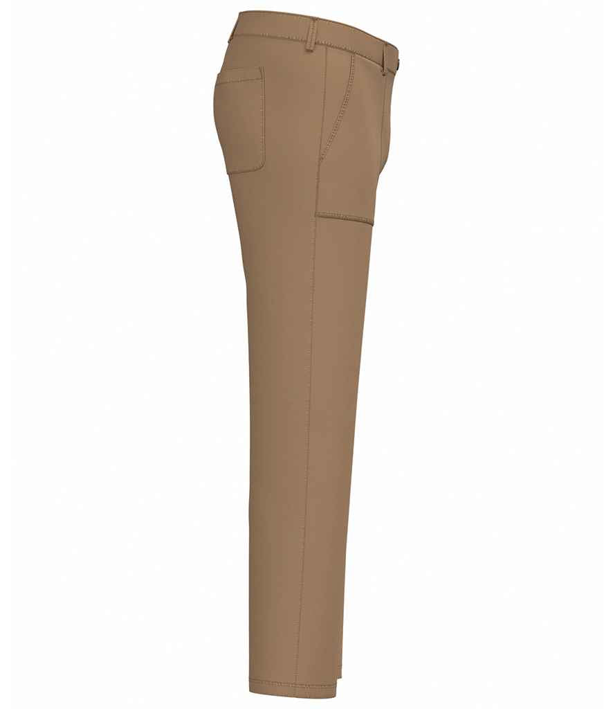 Native Spirit Washed Effect Trousers in Washed Dark Camel, side view