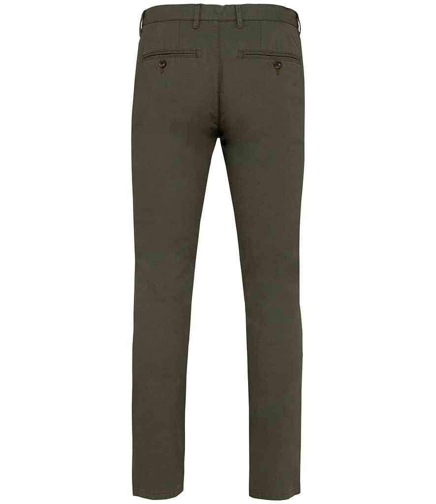 Native Spirit Chino Trousers in Organic Khaki, back view