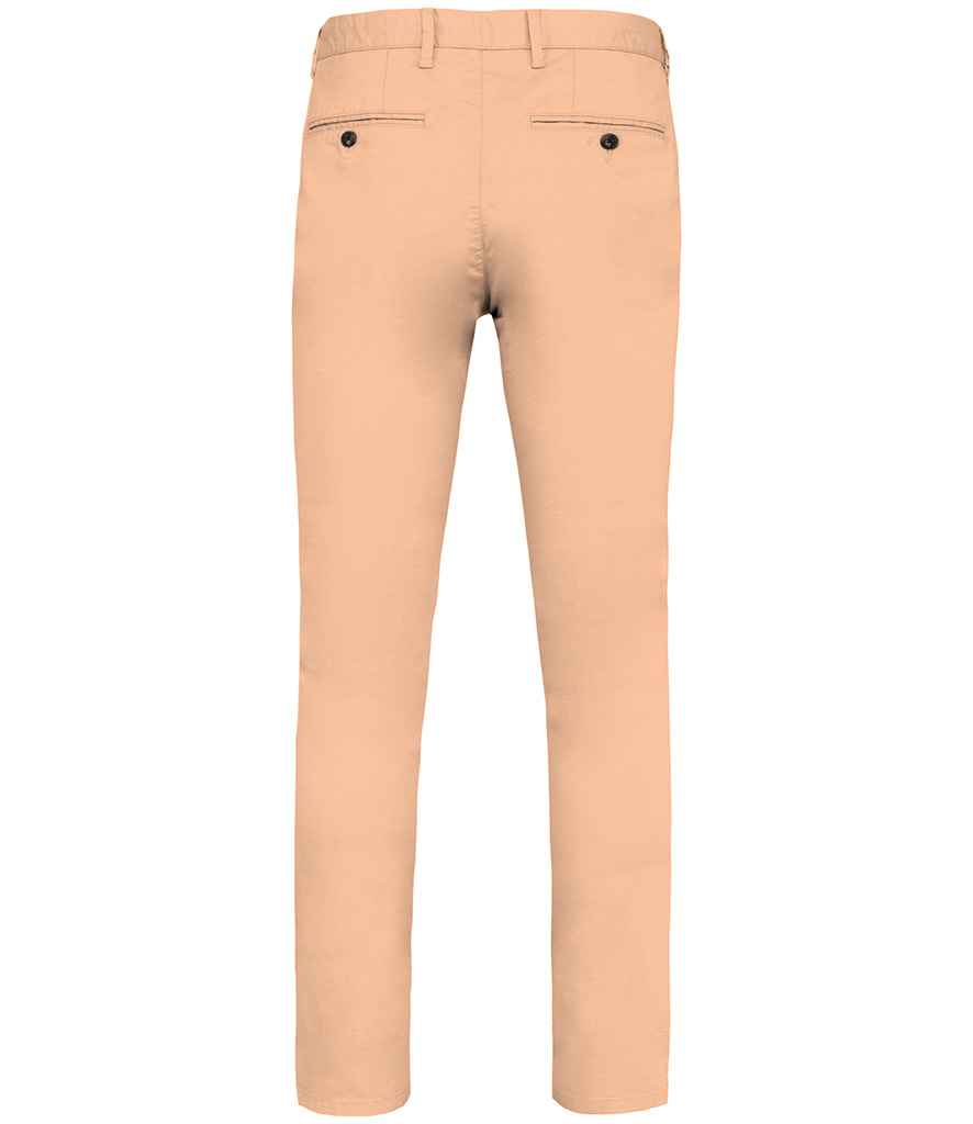 Native Spirit Chino Trousers in Pastel Apricot, back view
