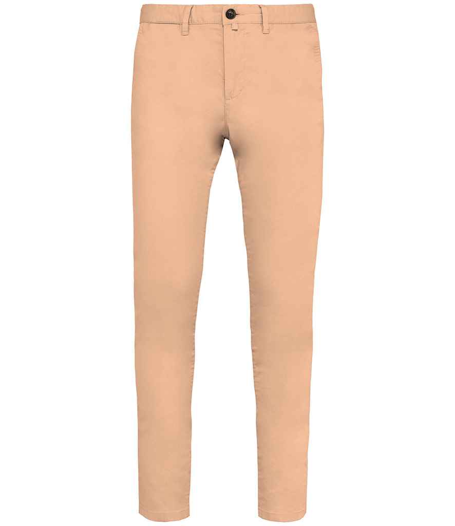 Native Spirit Chino Trousers in Pastel Apricot, front view