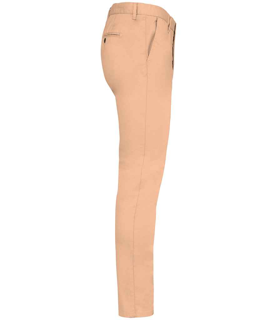 Native Spirit Chino Trousers in Pastel Apricot, side view