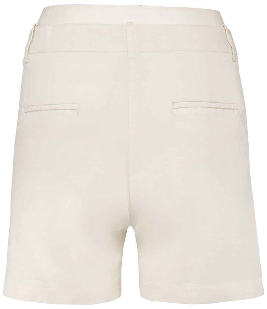 Native Spirit Ladies Chino Shorts in Ivory, back view