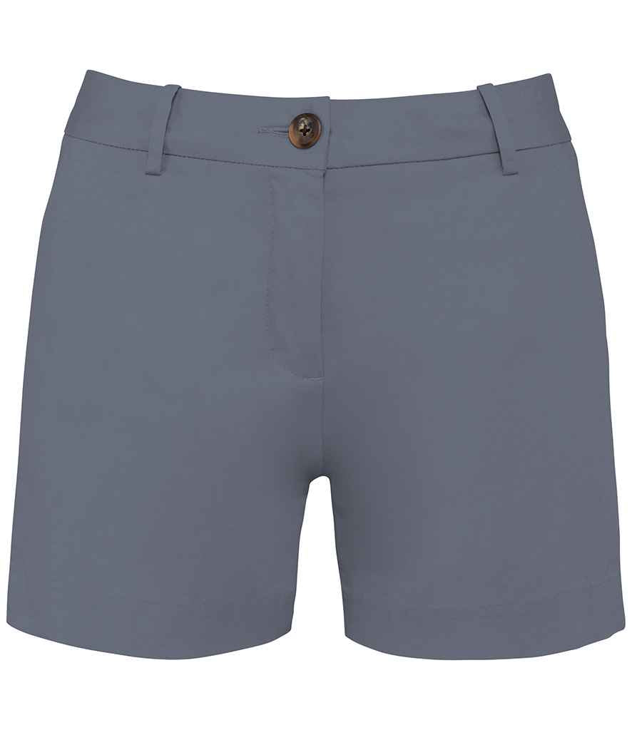 Native Spirit Ladies Chino Shorts in Mineral Grey, front view