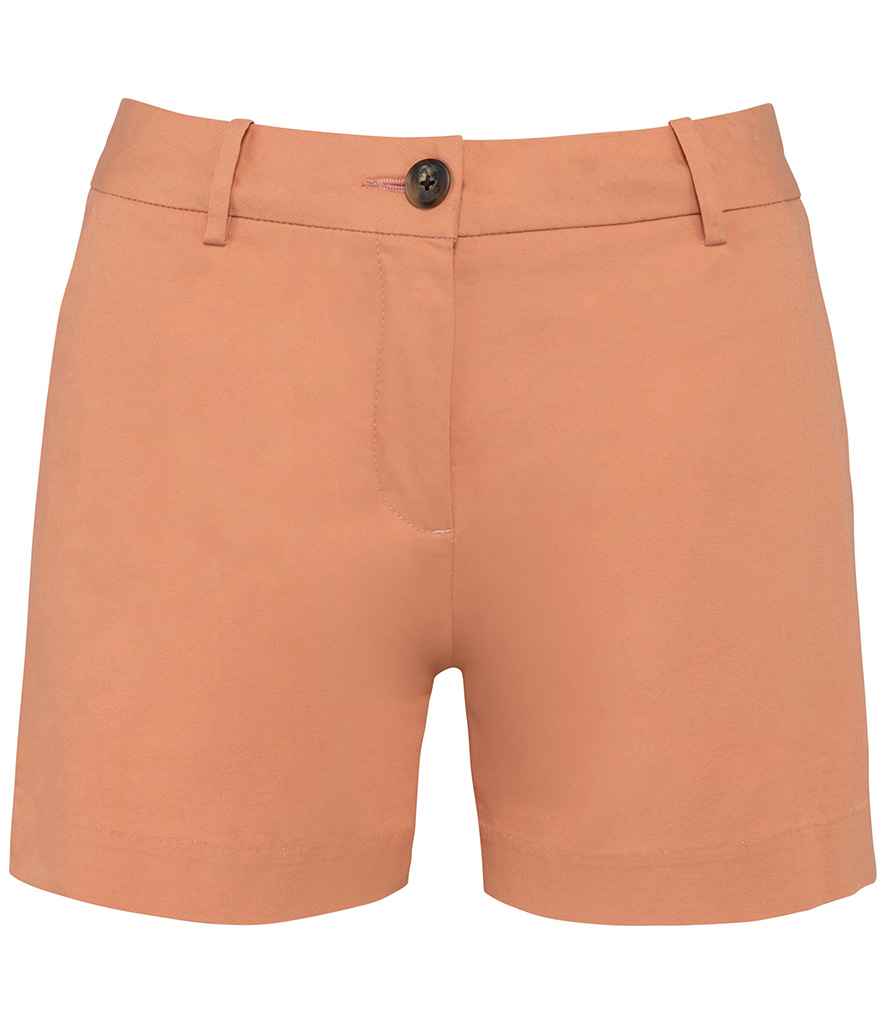 Native Spirit Ladies Chino Shorts in Peach, front view
