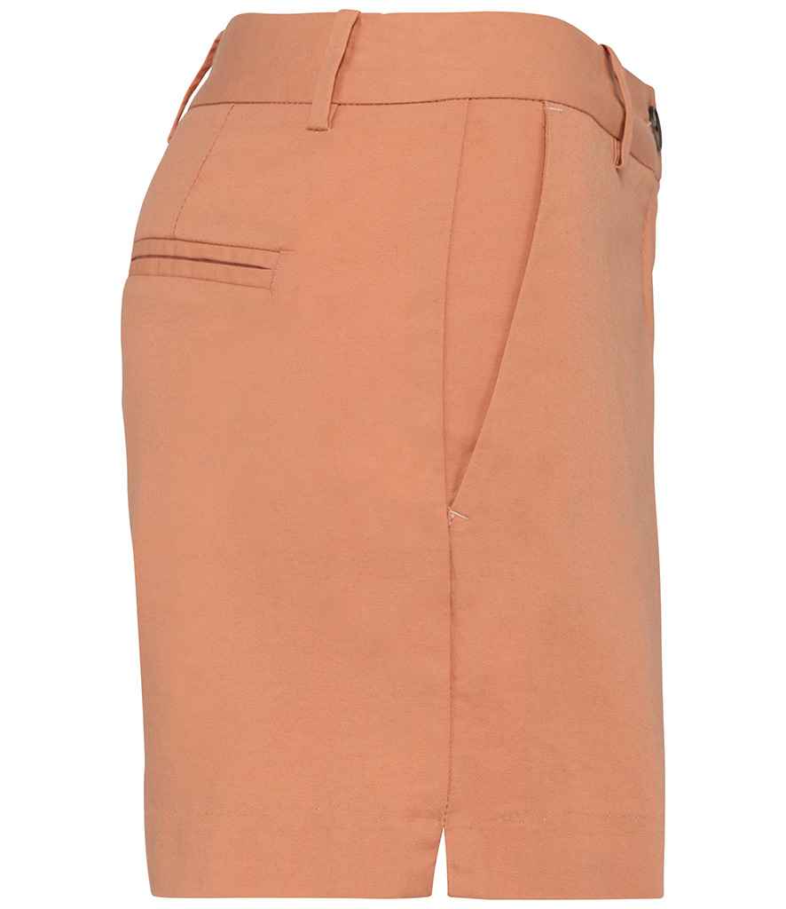 Native Spirit Ladies Chino Shorts in Peach, side view