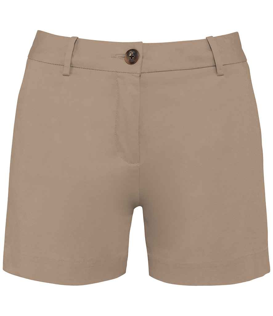 Native Spirit Ladies Chino Shorts in Wet Sand, front view