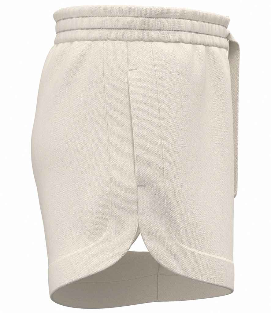 Native Spirit Ladies French Terry Shorts in Ivory, side view
