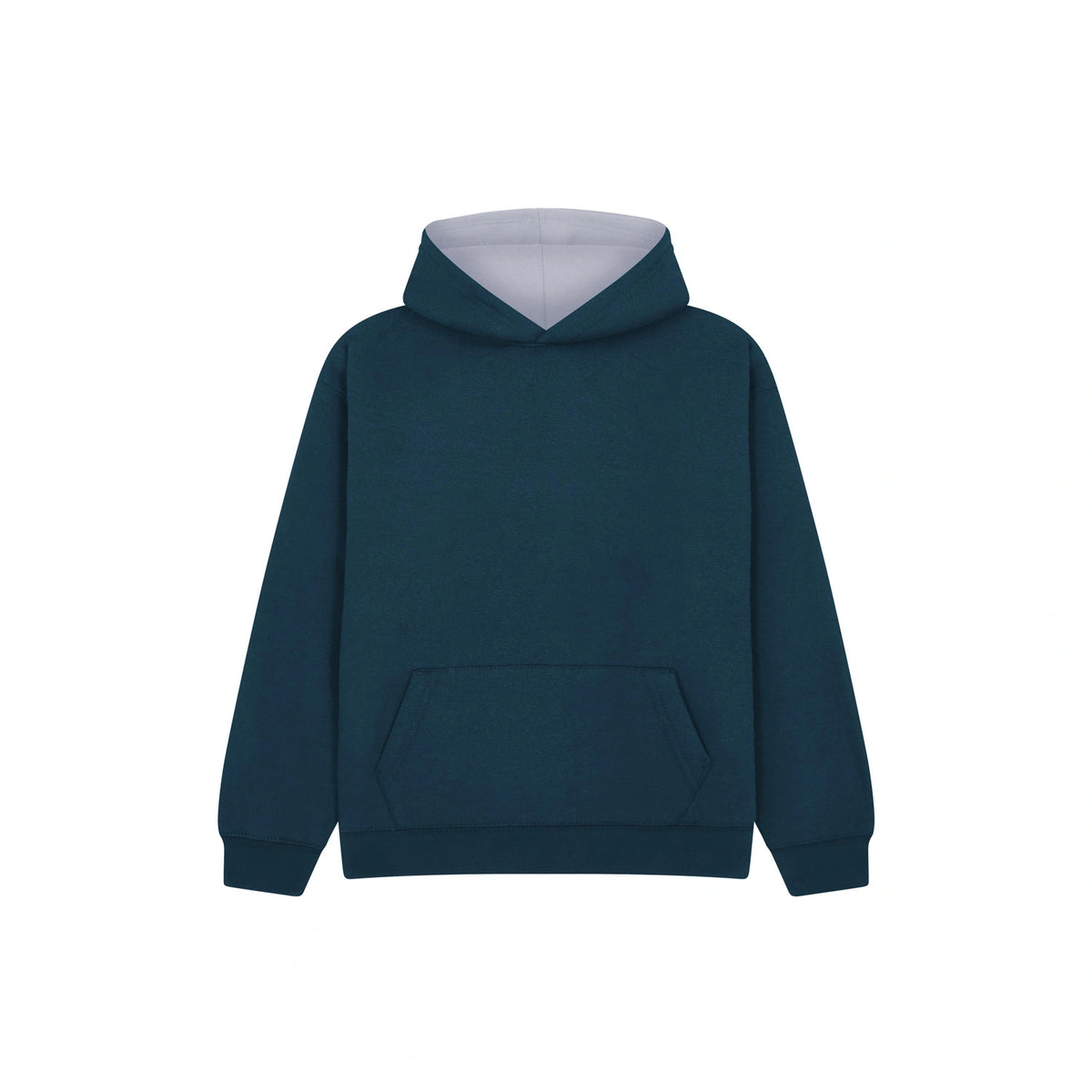 Cotton Ridge W73K Eclipse Premium kids contrast hoodie in Navy / Grey