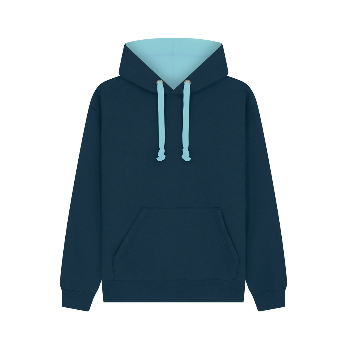 Cotton Ridge W73 Eclipse Premium contrast Hoodie in Navy/Powder Blue