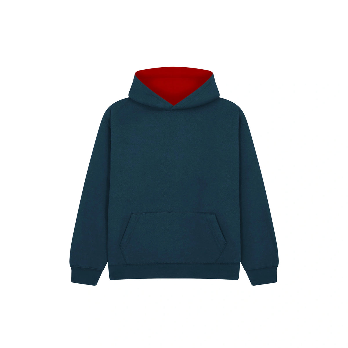 Cotton Ridge W73K Eclipse Premium kids contrast hoodie in Navy / Red