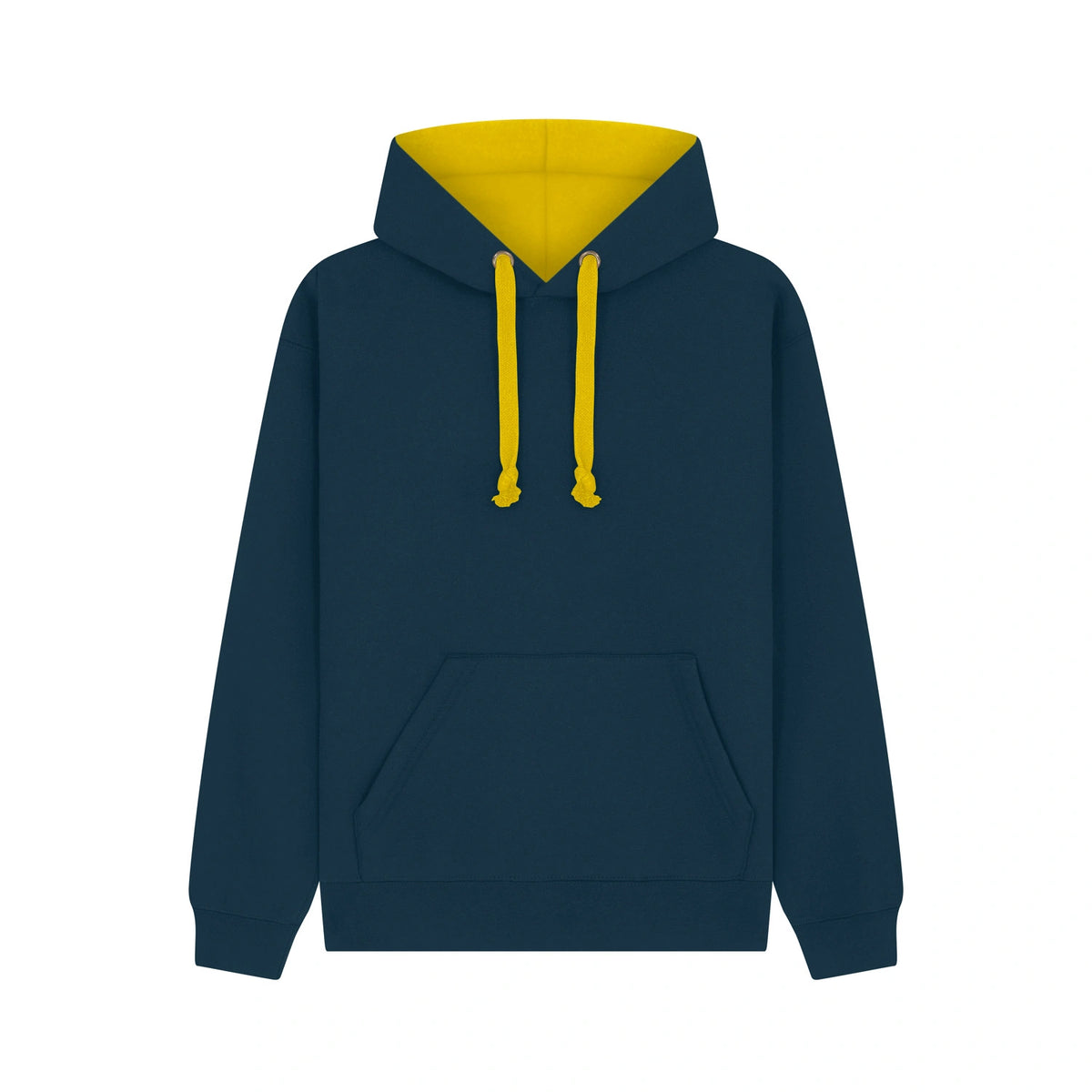 Cotton Ridge W73 Eclipse Premium contrast Hoodie in Navy/Yellow