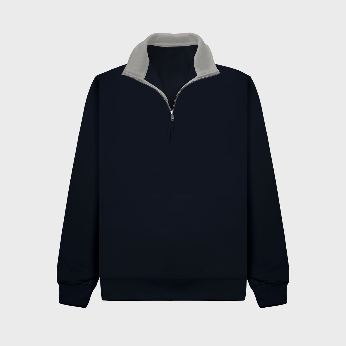 Cotton Ridge W75 Lunar Premium Quarter Zip Sweatshirt in Oxford Navy / Grey Mist
