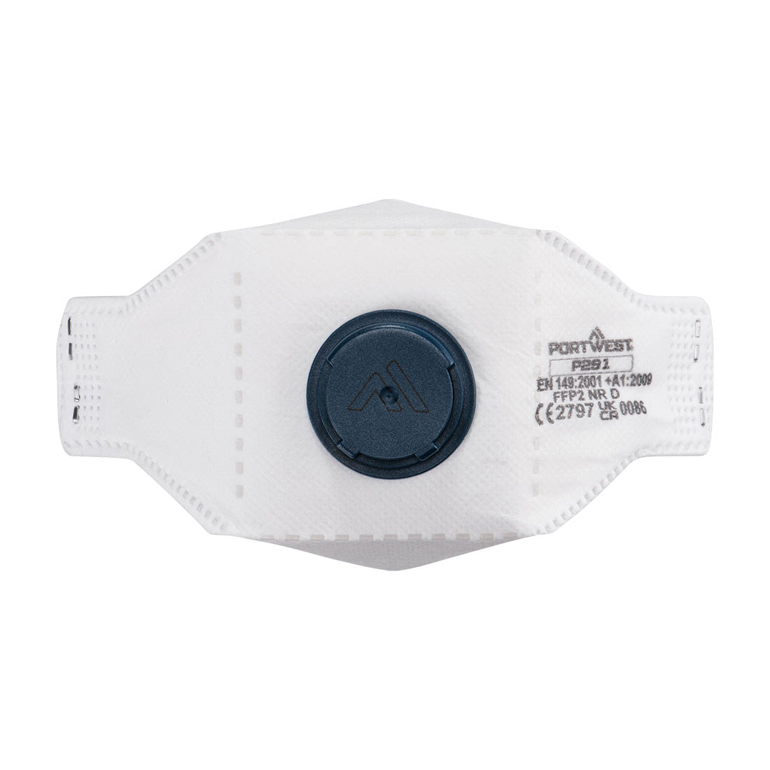 Portwest EAGLE FFP2 Valved Dolomite Fold Flat Respirator in White, main product image