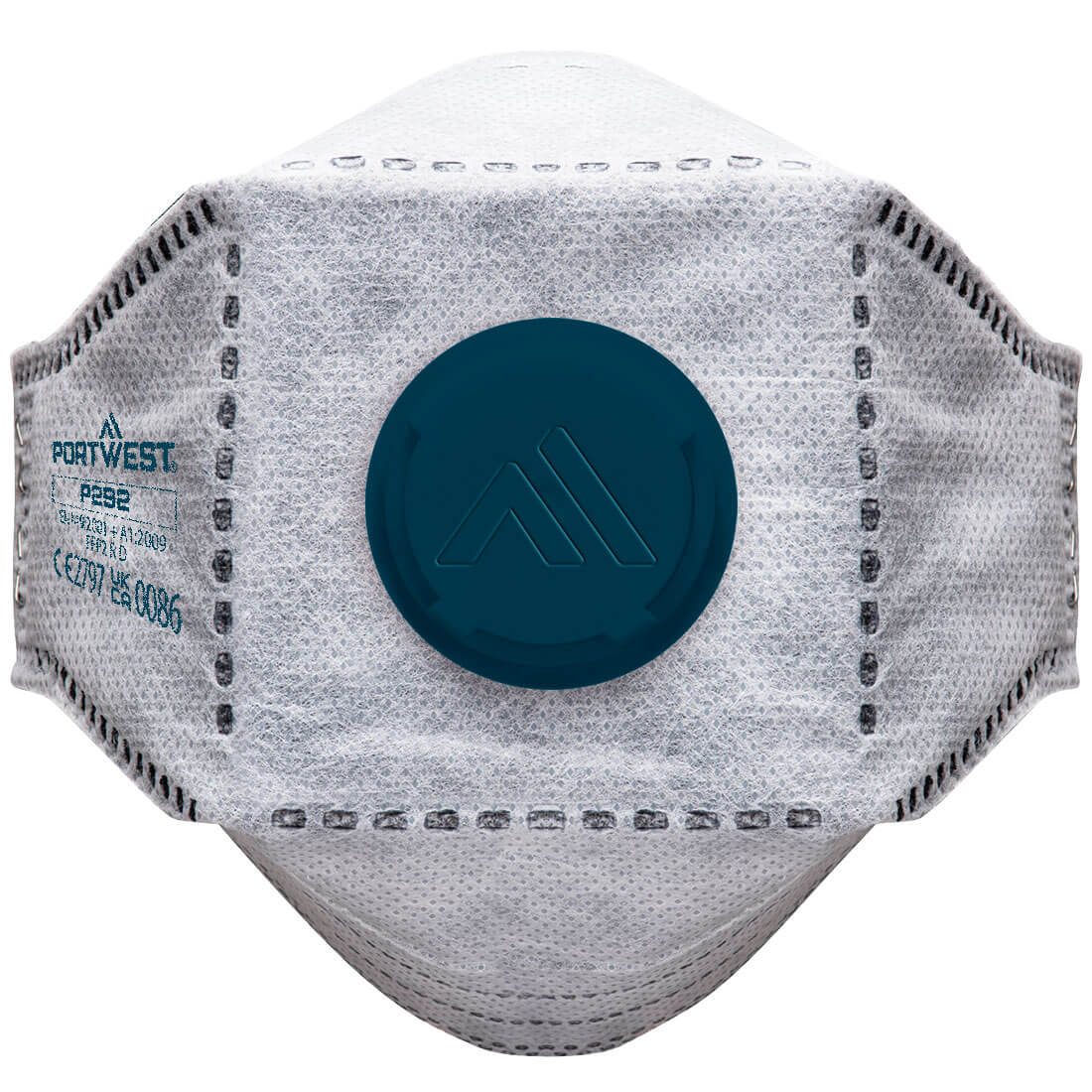 Portwest EAGLE FFP2 Valved Carbon Fold Flat Respirator in White, main product image