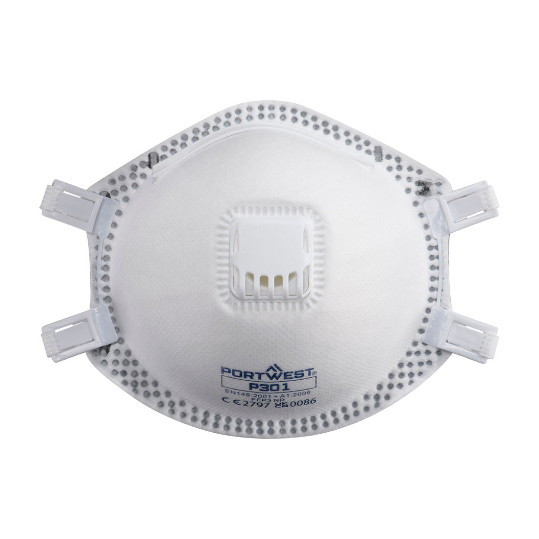 Portwest FFP3 Valved Respirator in White, main product image