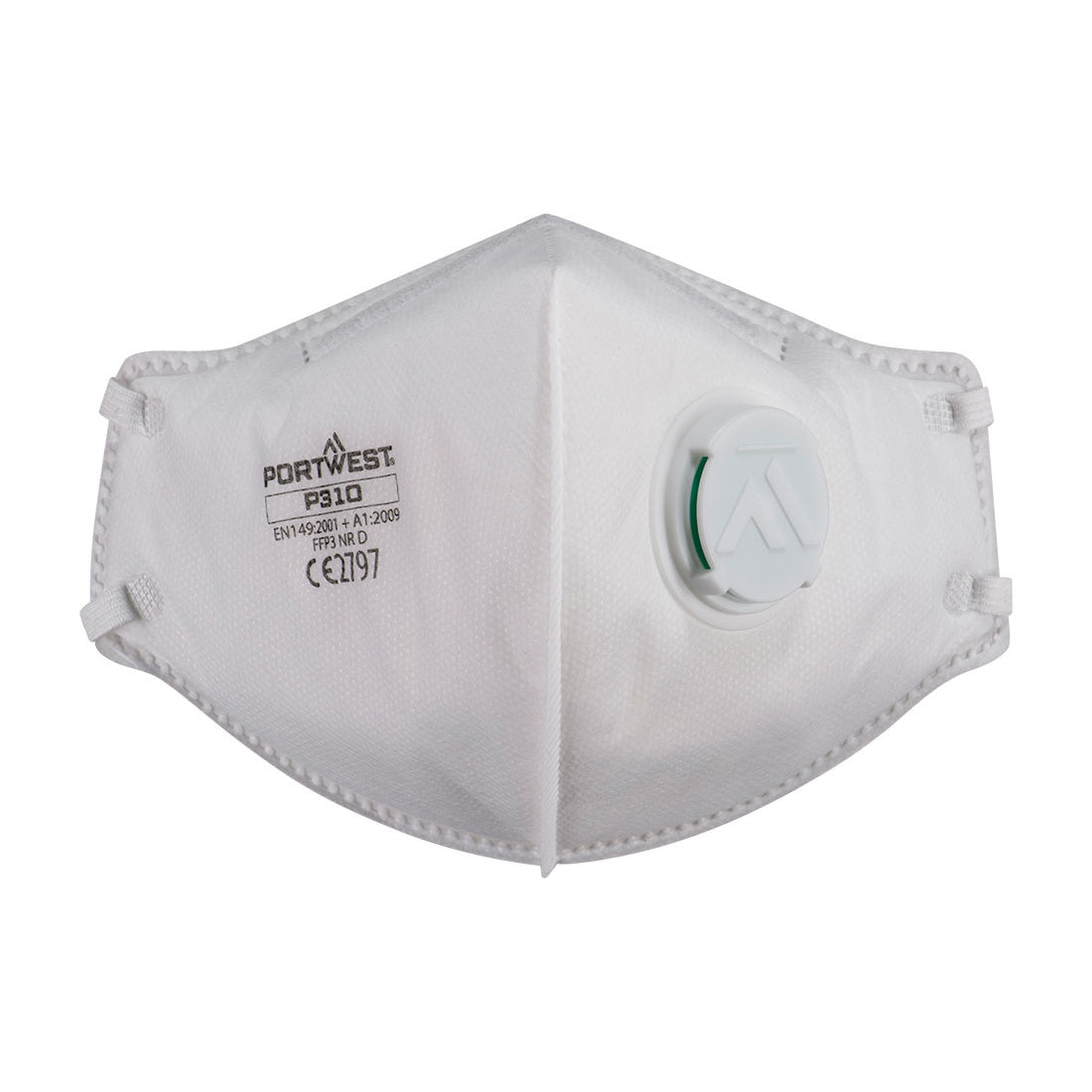 Portwest FFP3 Valved Dolomite Fold Flat Respirator in White, main product image