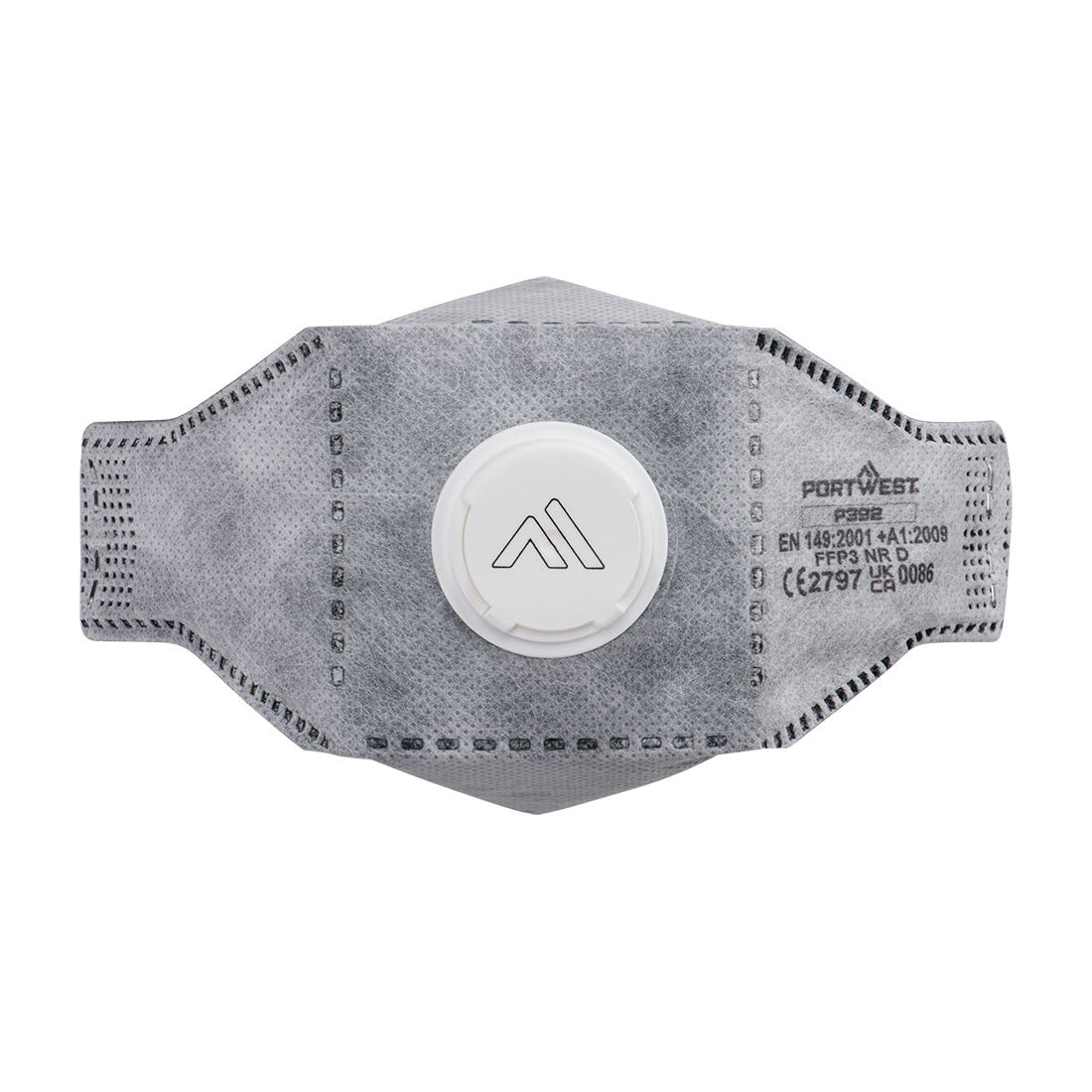 Portwest EAGLE FFP3 Valved Carbon Fold Flat Respirator in White, main product image