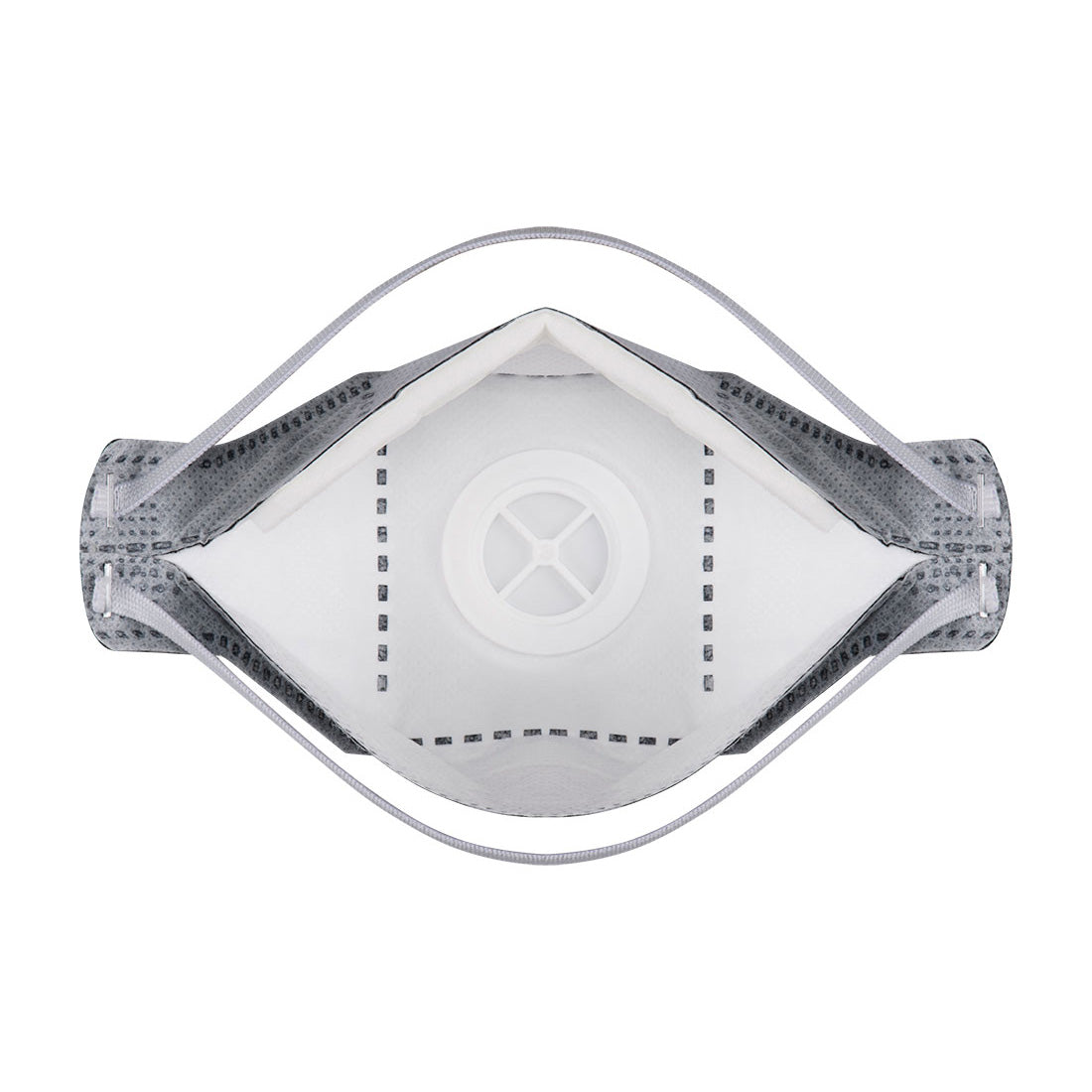 Portwest P392 EAGLE FFP3 Valved Carbon Fold Flat Respirator (Pk10) in White, back view