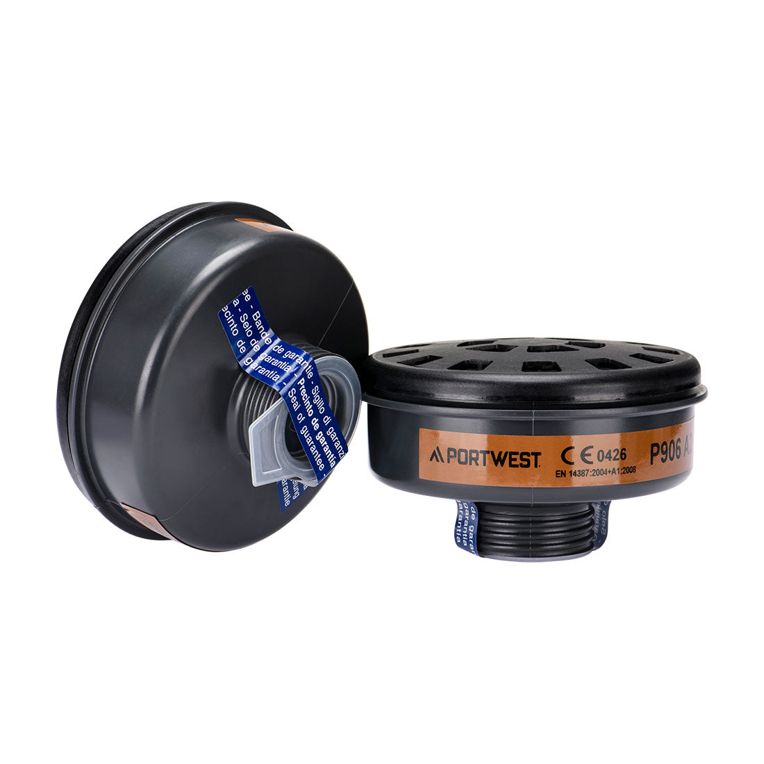 Portwest A2 Gas Filter Universal Thread in Black, main product image