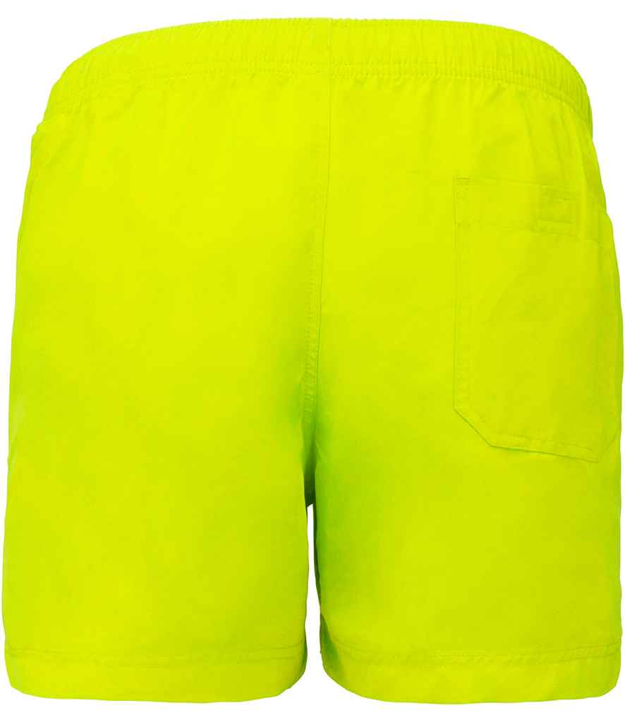 Proact Swimming Shorts in Fluorescent Yellow, back view